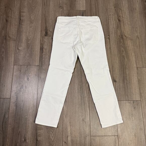 J.Crew 2003 Petite Slim Jean WMNS 26P White Denim Mid-Rise Super Stretch Zip Fly - Picture 5 of 8